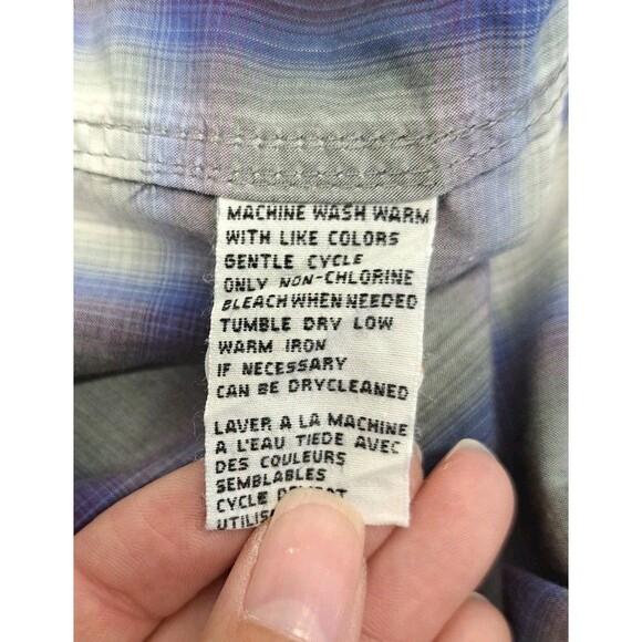 Tommy Bahama MEN'S Purple Black Plaid Button Up Long Sleeve Shirt Size XL - Picture 4 of 6